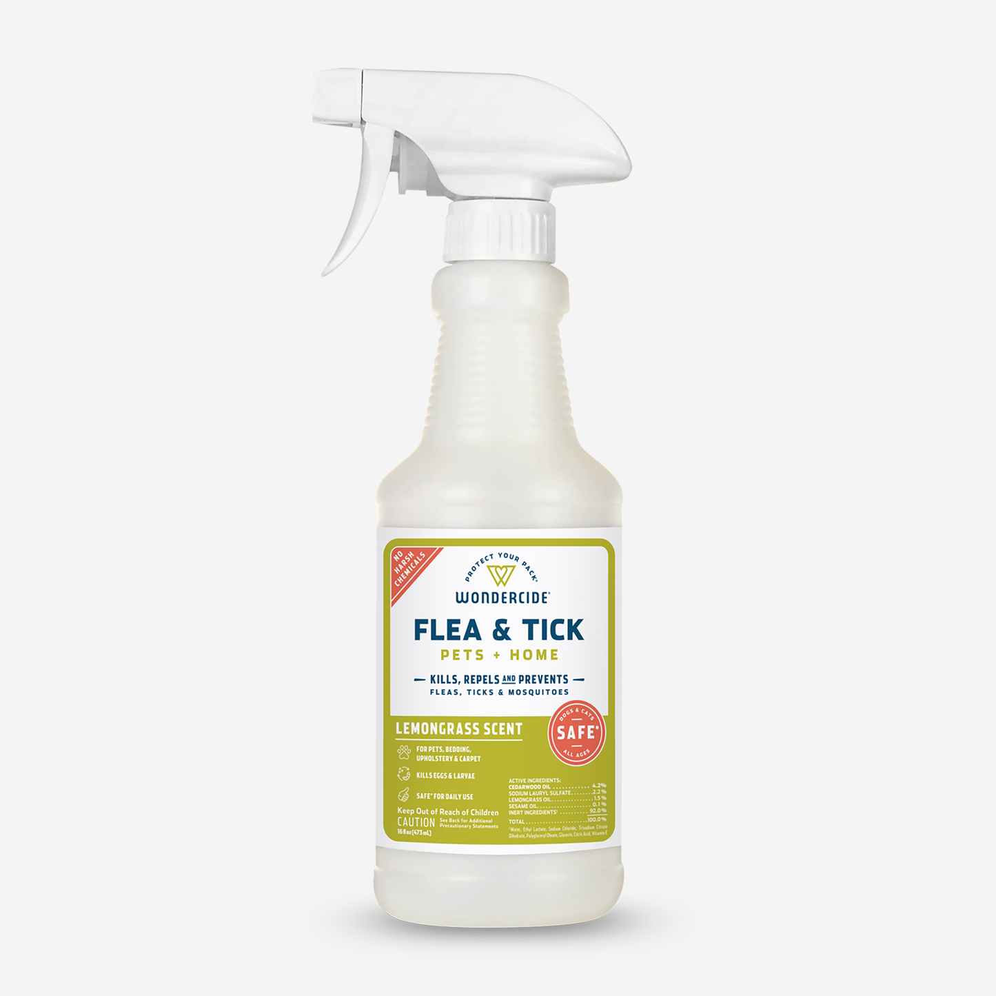 Lemongrass Flea & Tick Spray for Pets + Home with Natural Essential Oils