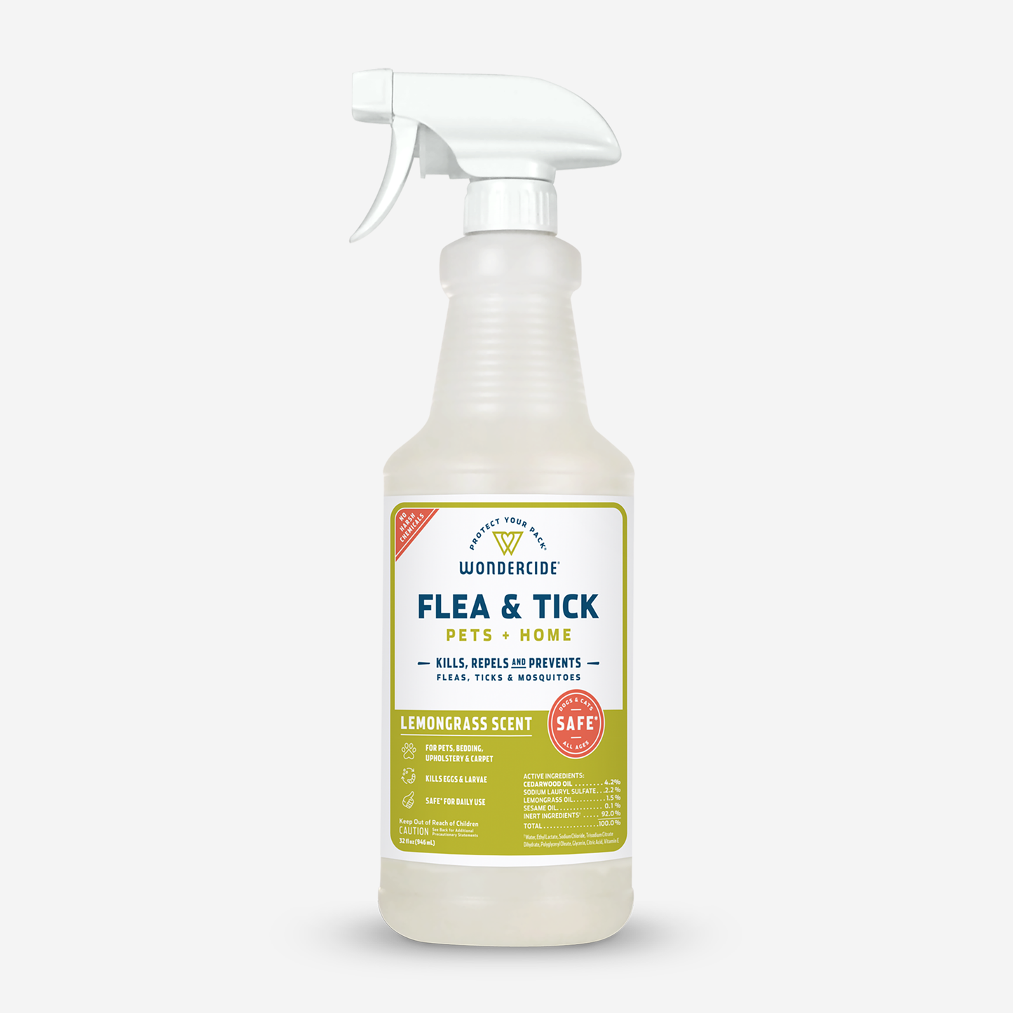 Lemongrass Flea & Tick Spray for Pets + Home with Natural Essential Oils