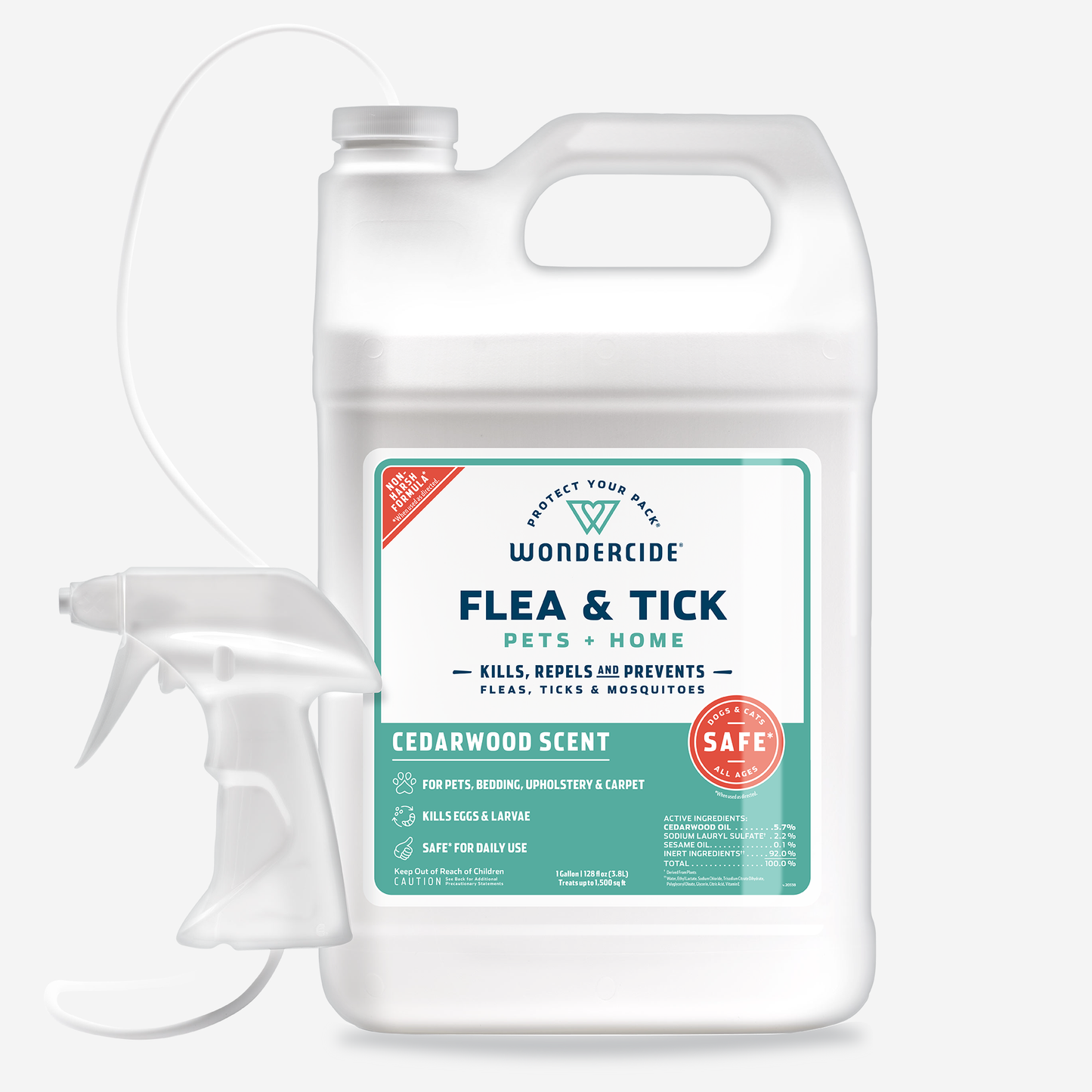 128 oz. Cedarwood Flea & Tick Spray for Pets + Home with Natural Essential Oils