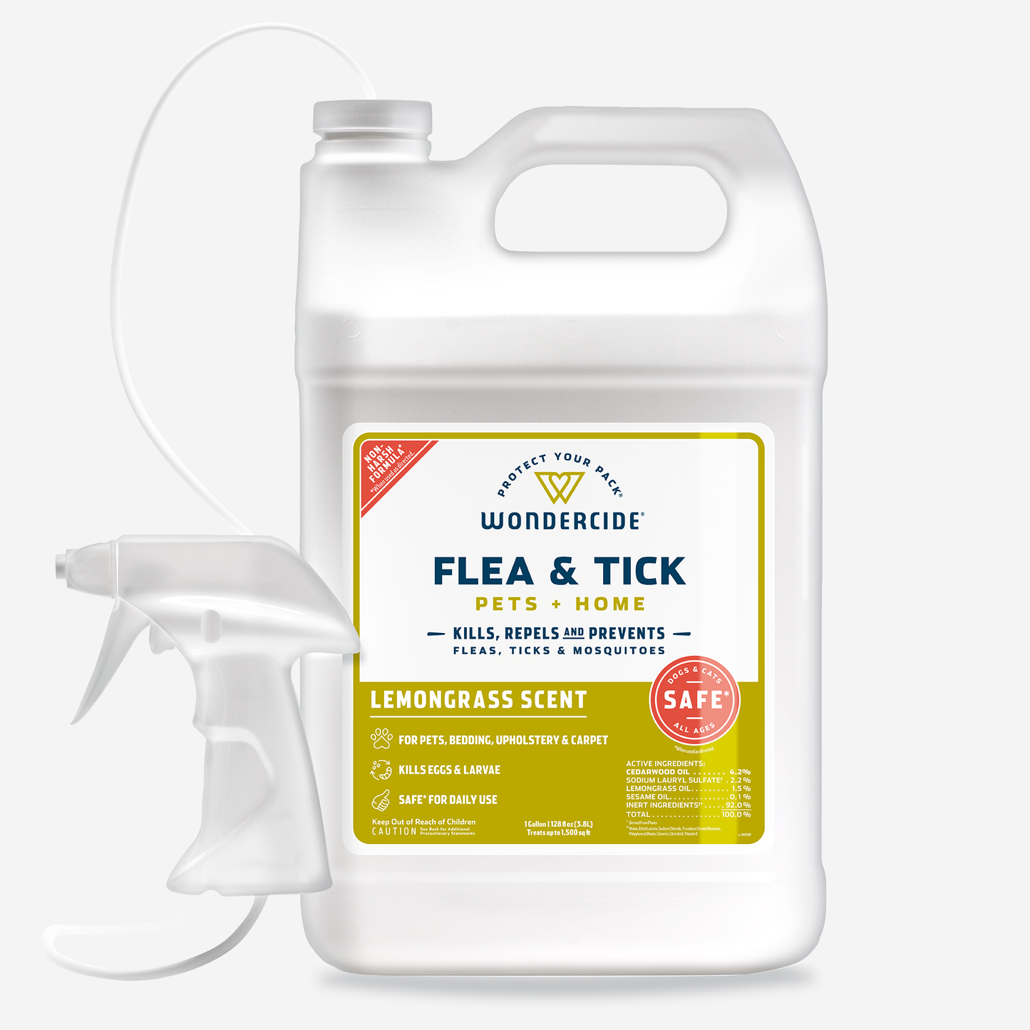 Lemongrass Flea & Tick Spray for Pets + Home with Natural Essential Oils