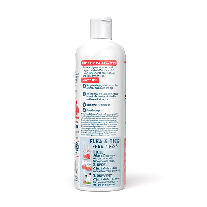 Flea & Tick Shampoo for Dogs + Cats Back